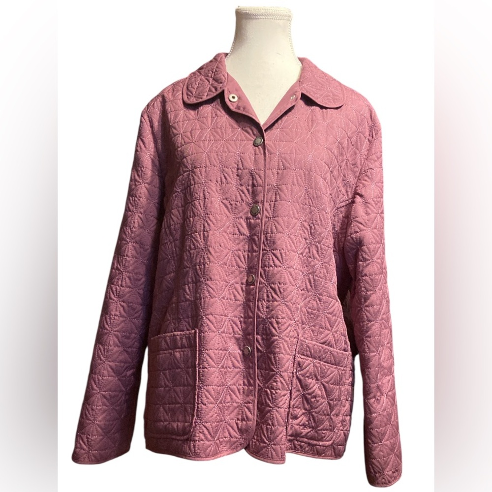 Alfred Dunner Quilted Mauve Puffer Jacket - Picture 1 of 7